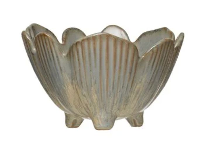 Porcelain Flower Bowl with Glaze