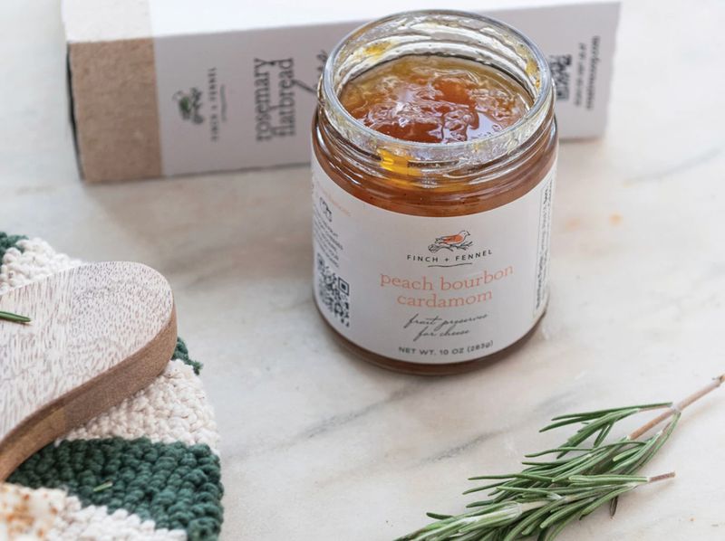 10 oz. Peach Bourbon Cardamom Fruit Preserves for Cheese