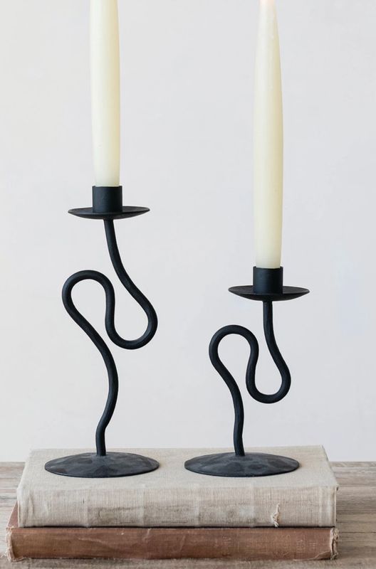 Hand-Forged Abstract Taper Holder