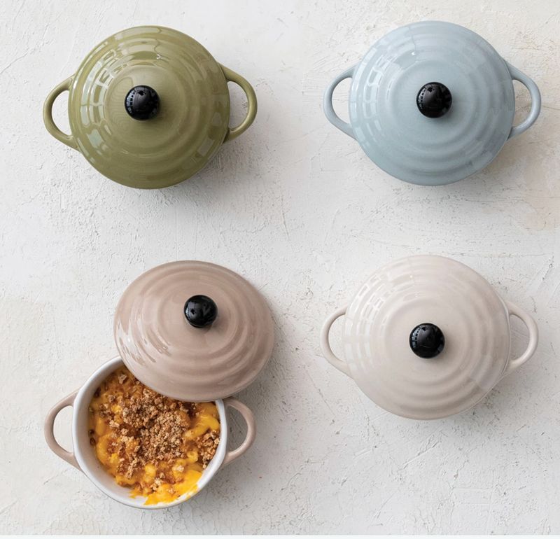 1 Cup Stoneware Mini Baker w/ Lid