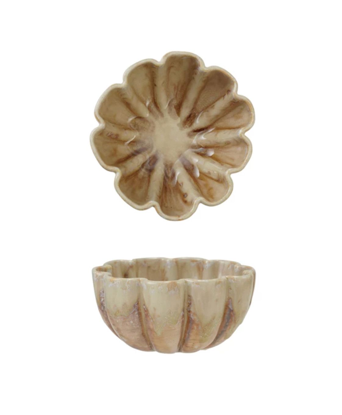 Stoneware Fluted Bowl