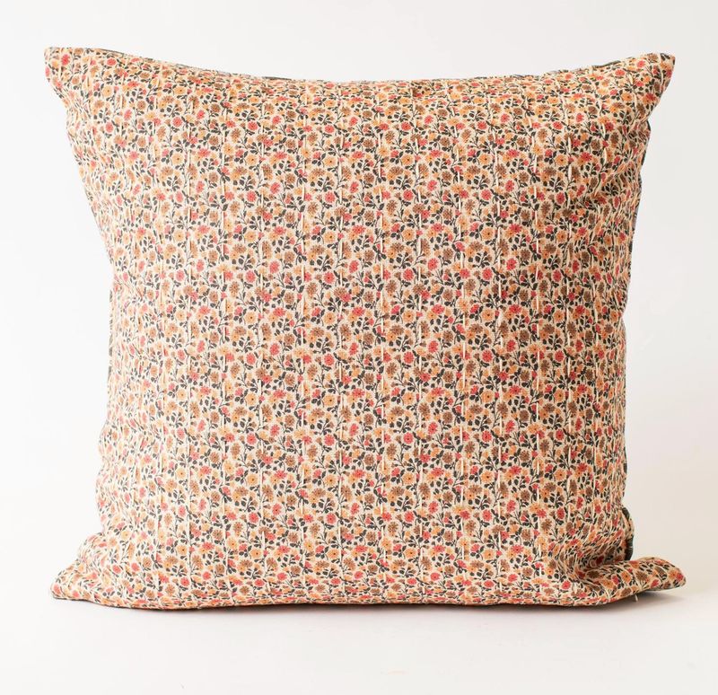 Reversible Pillow, Mini Peach Floral