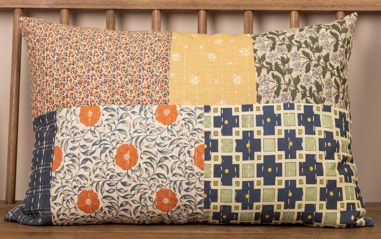 Quilted Patchwork Large Pillow