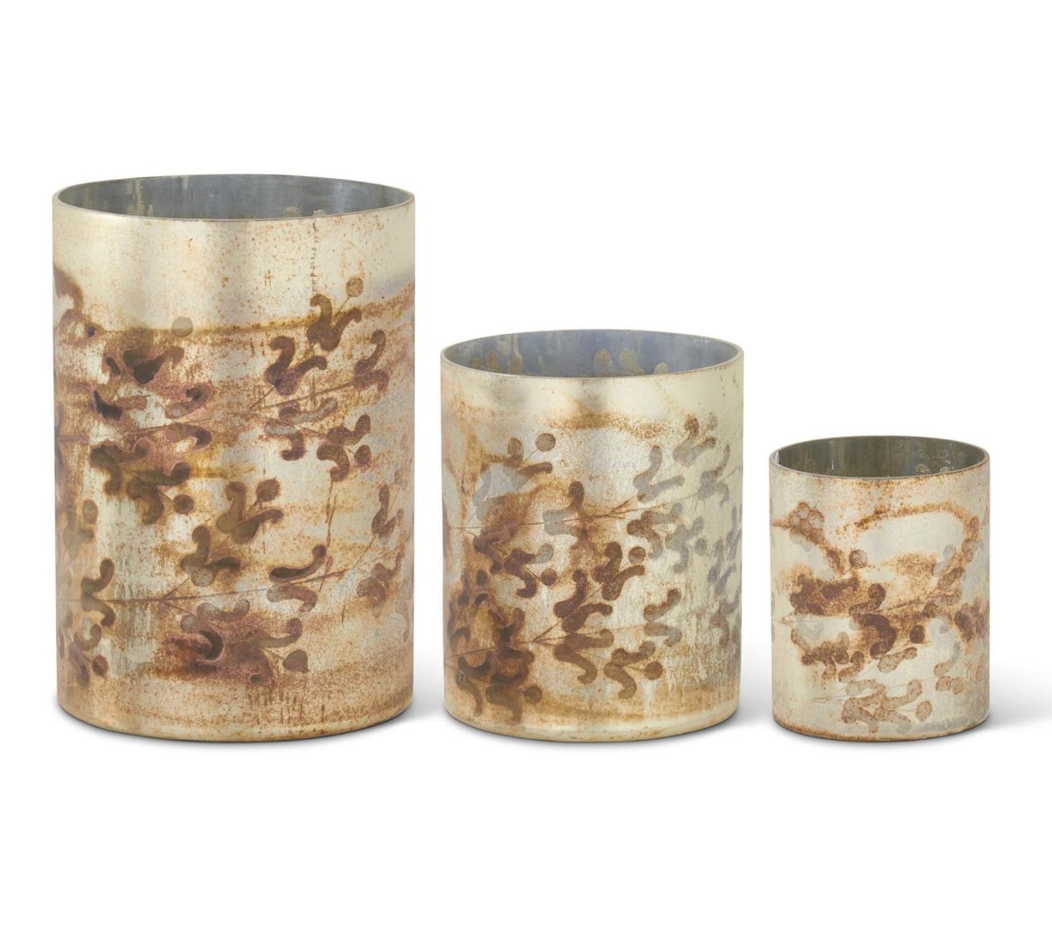 Champagne Etched Glass Votive, Size: Small