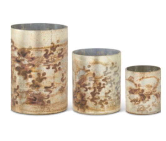 Champagne Etched Glass Votive