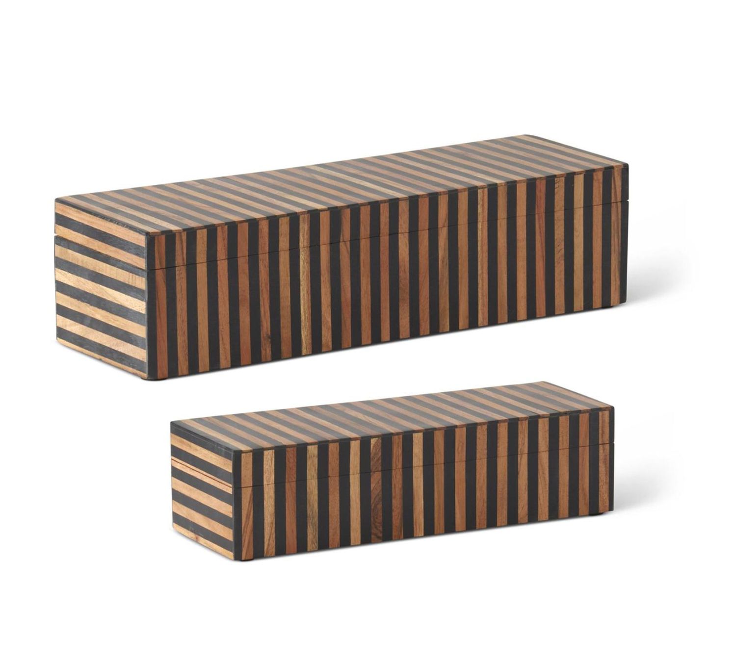 Brown &amp; Black Striped Tile Box, Size: Small