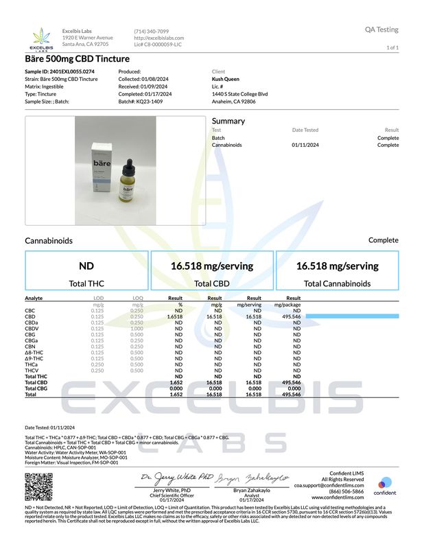 Bäre CBD Tincture: Full-Spectrum