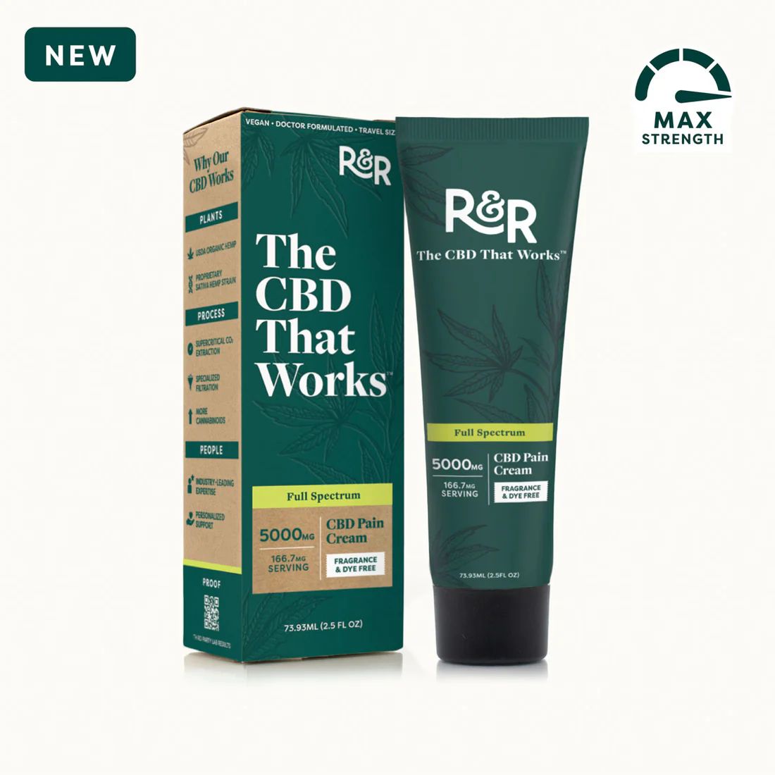 R&amp;R Medicinals - CBD Infused Full Spectrum Cream, Size: 5000 mg