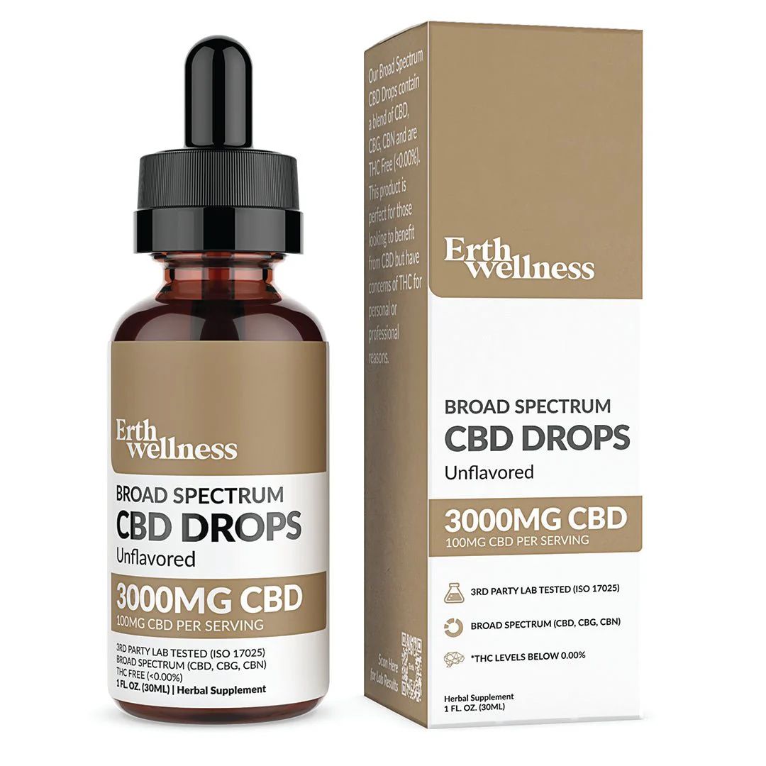 Erth Wellness Broad Spectrum CBD Tincture, Size: 3000mg