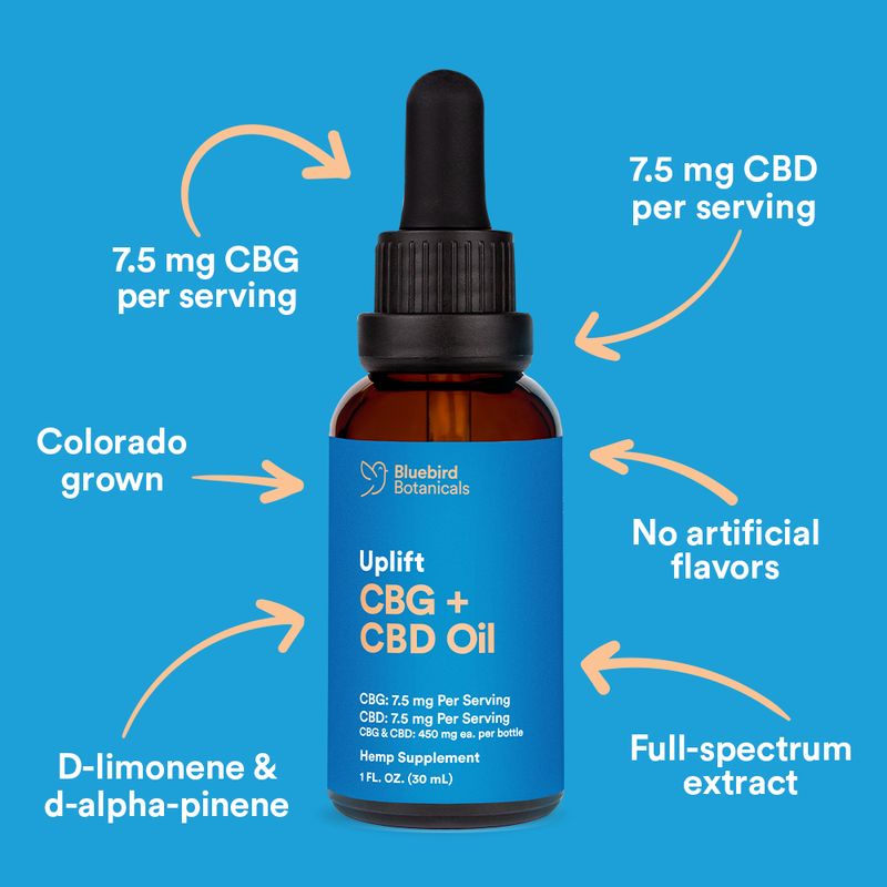 Bluebird Botanicals - Uplift CBG + CBD Oil
