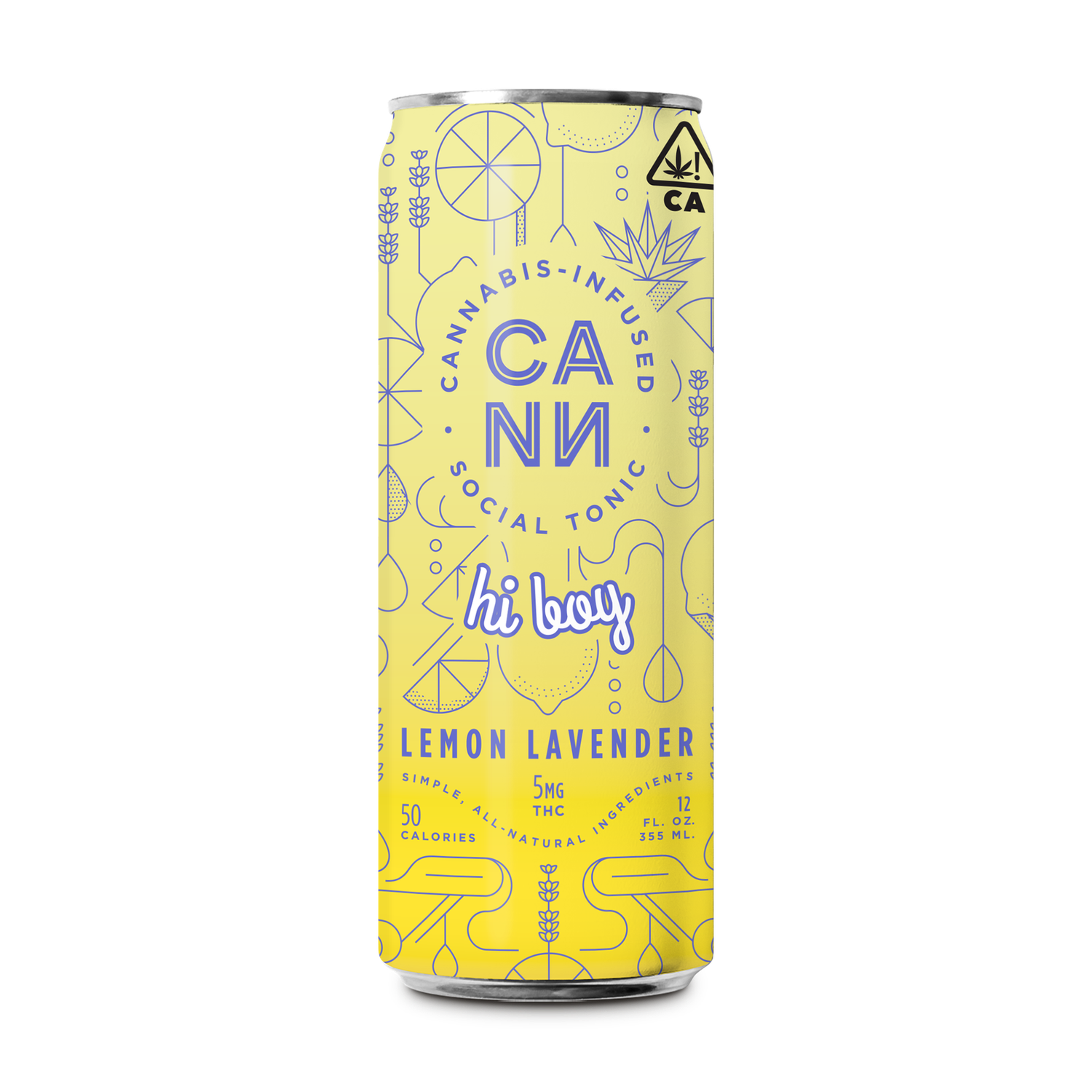 Cann Lemon Lavender Hi Boy 12oz Sparkling CBD Drink