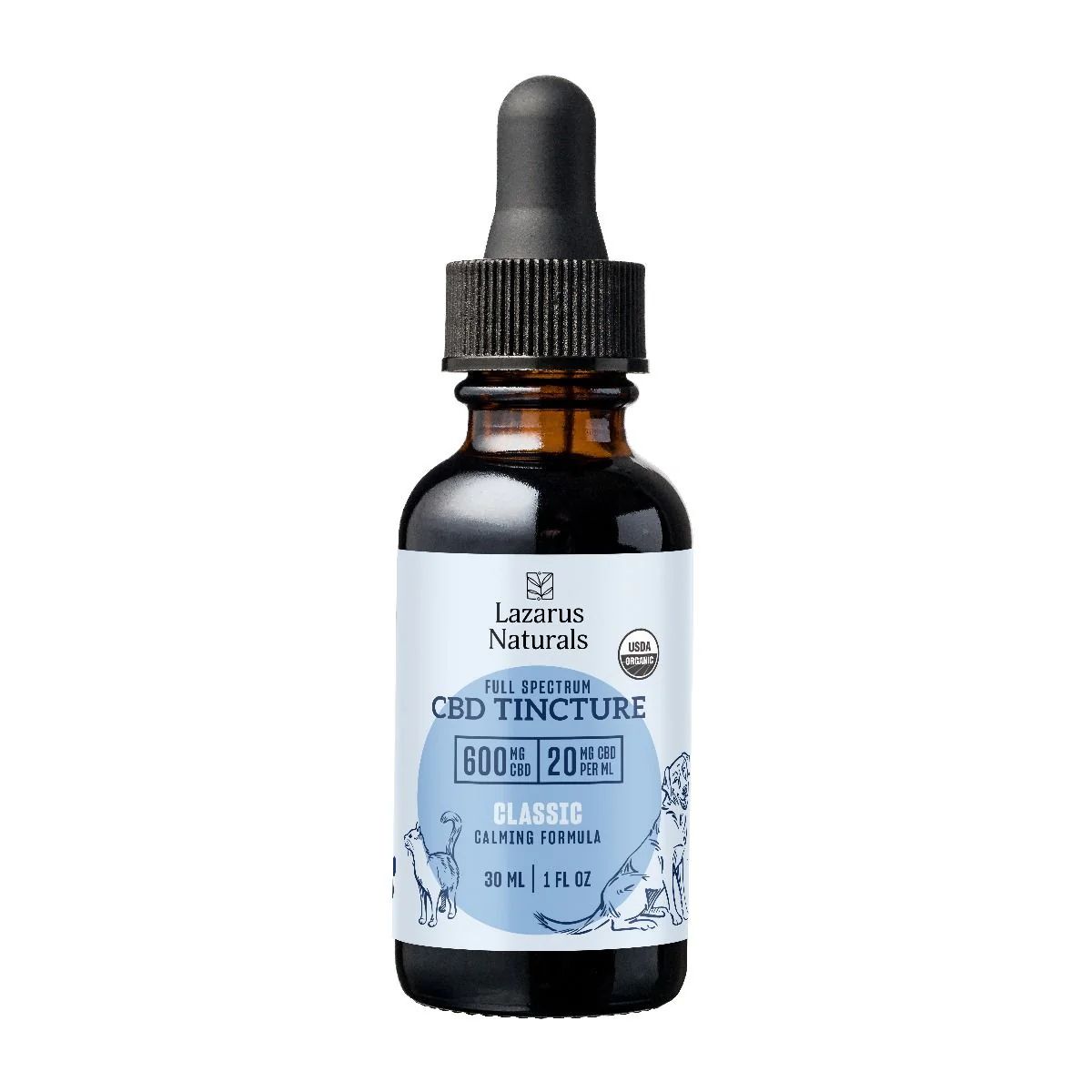 Lazarus Organic Pet Tincture 20mg CBD, Size: 30ml
