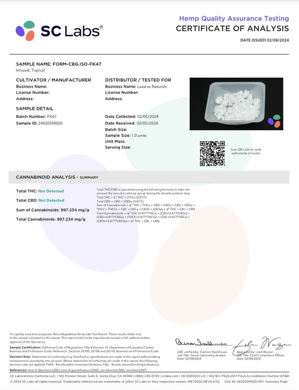 Lazarus Naturals CBG Isolate Powder