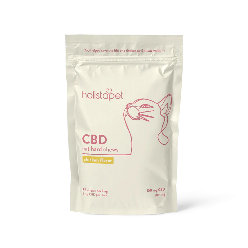 Holistapet Chicken Liver Flavored CBD Cat Hard Chews - 2 mg