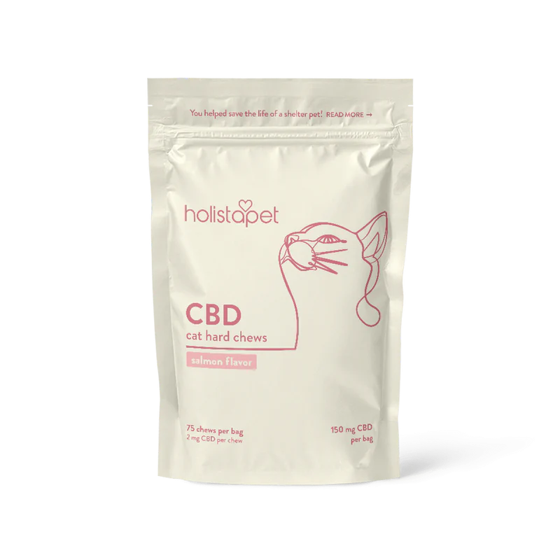 Holistapet Salmon Flavored CBD Cat Hard Chews - 2 mg
