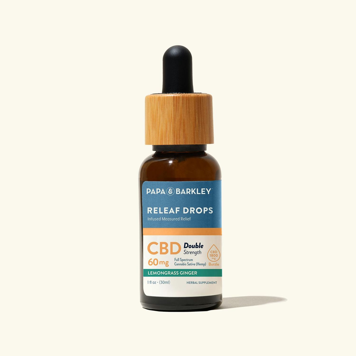Papa &amp; Barkley - Double Strength Releaf Drops - 30mL 60mg Lemongrass Ginger