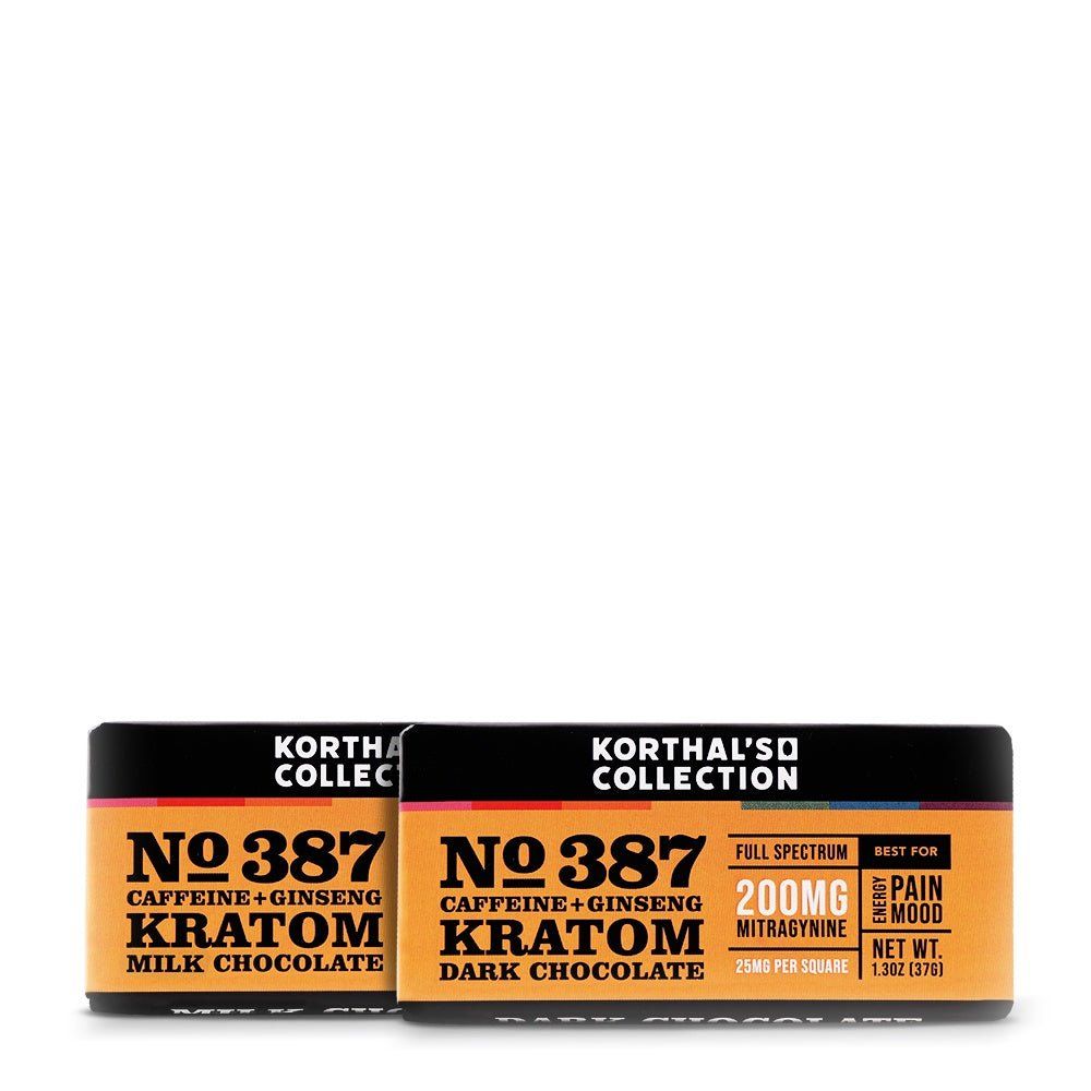 No. 387 Caffeine + Ginseng Kratom Chocolate Bar, Attribute: Dark Chocolate