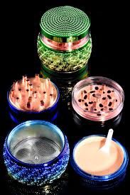 Windowed Colorful Design Grinder - 63mm, 4 Part, Attribute: Swirl