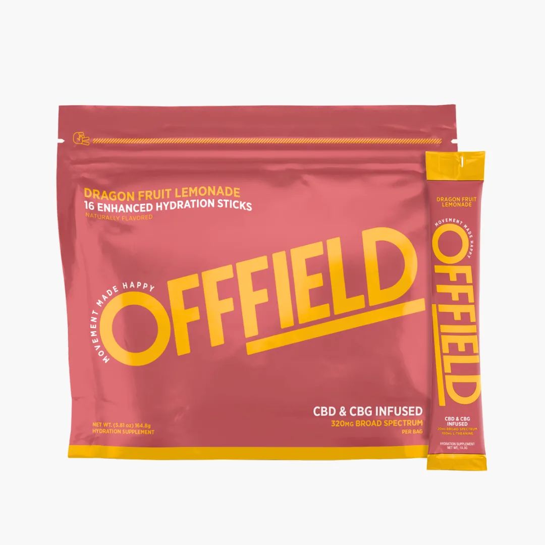 Offield CBD Powdered Hydration Packets, Attribute: Dragon Fruit Lemonade - 16 Packet Bag