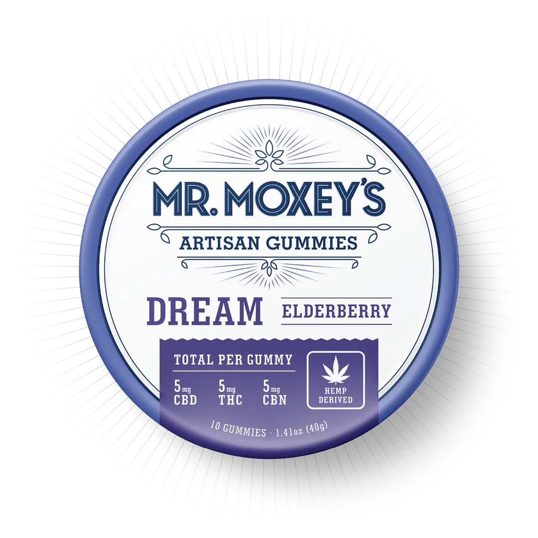 Mr. Moxey's THC Gummies, Attribute: Dream Elderberry 1:1:1 CBN:CBD:THC