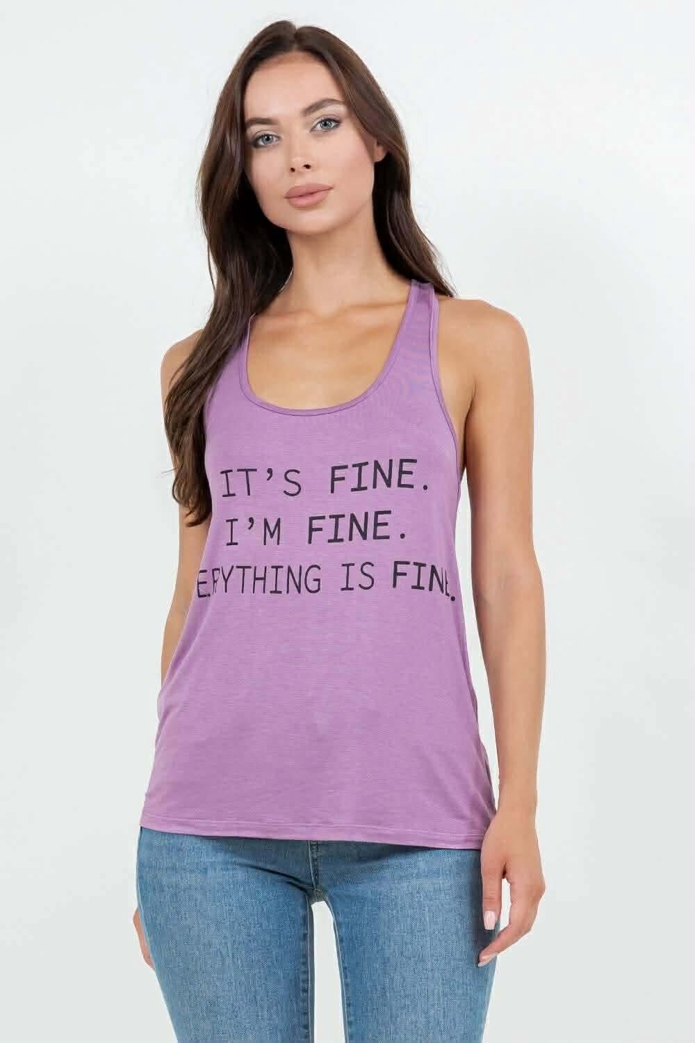 Brittnee Braun Tank Tops, Attribute: It's Fine I'm Fine Tank Top