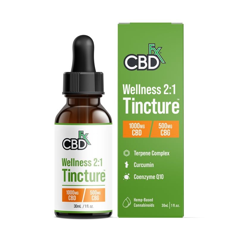CBDfx Wellness Tincture 2:1 CBD/CBG CBDfx Wellness Tincture 2:1 CBD/CBG, Size: 1000MG