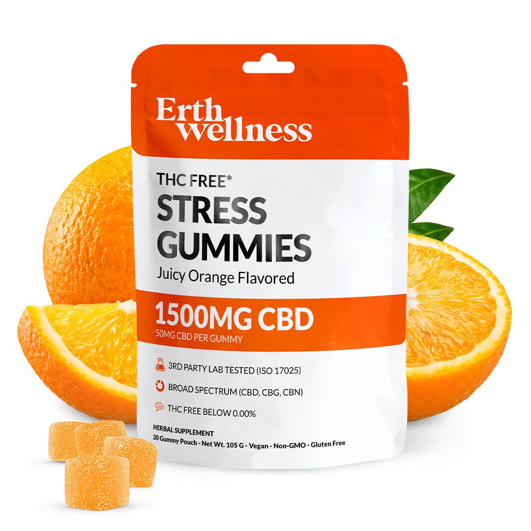 Erth Wellness THC-Free Stress Gummies, Attribute: Stress 1500mg
