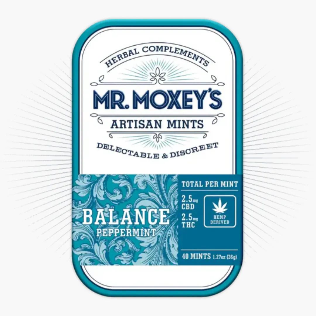 Mr. Moxey's THC Mints, Attribute: Balance Peppermint CBD:THC 1:1