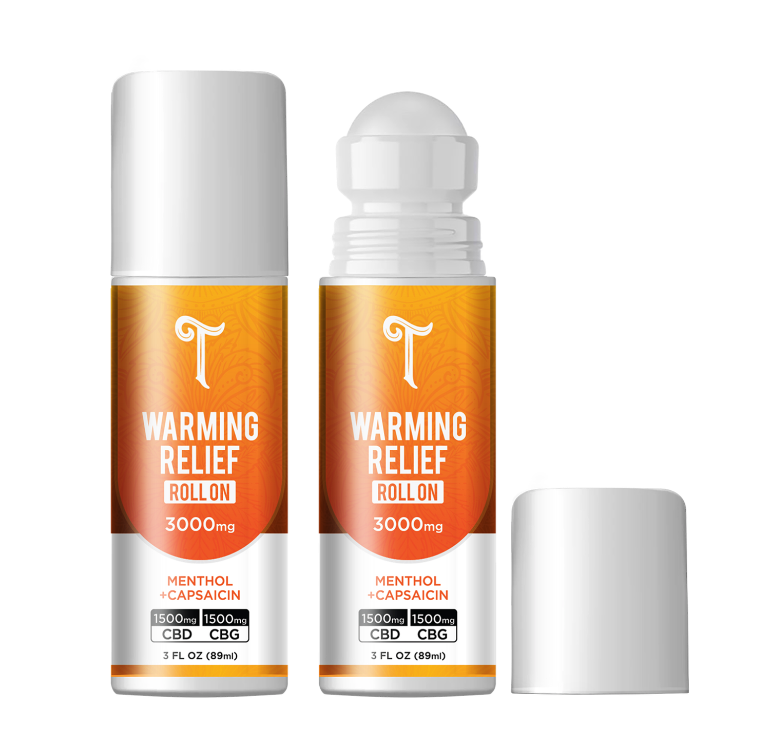 Tillman's Tranquils CBD + CBG Warming Relief Roll On 3000mg, Attribute: Warming 3000mg