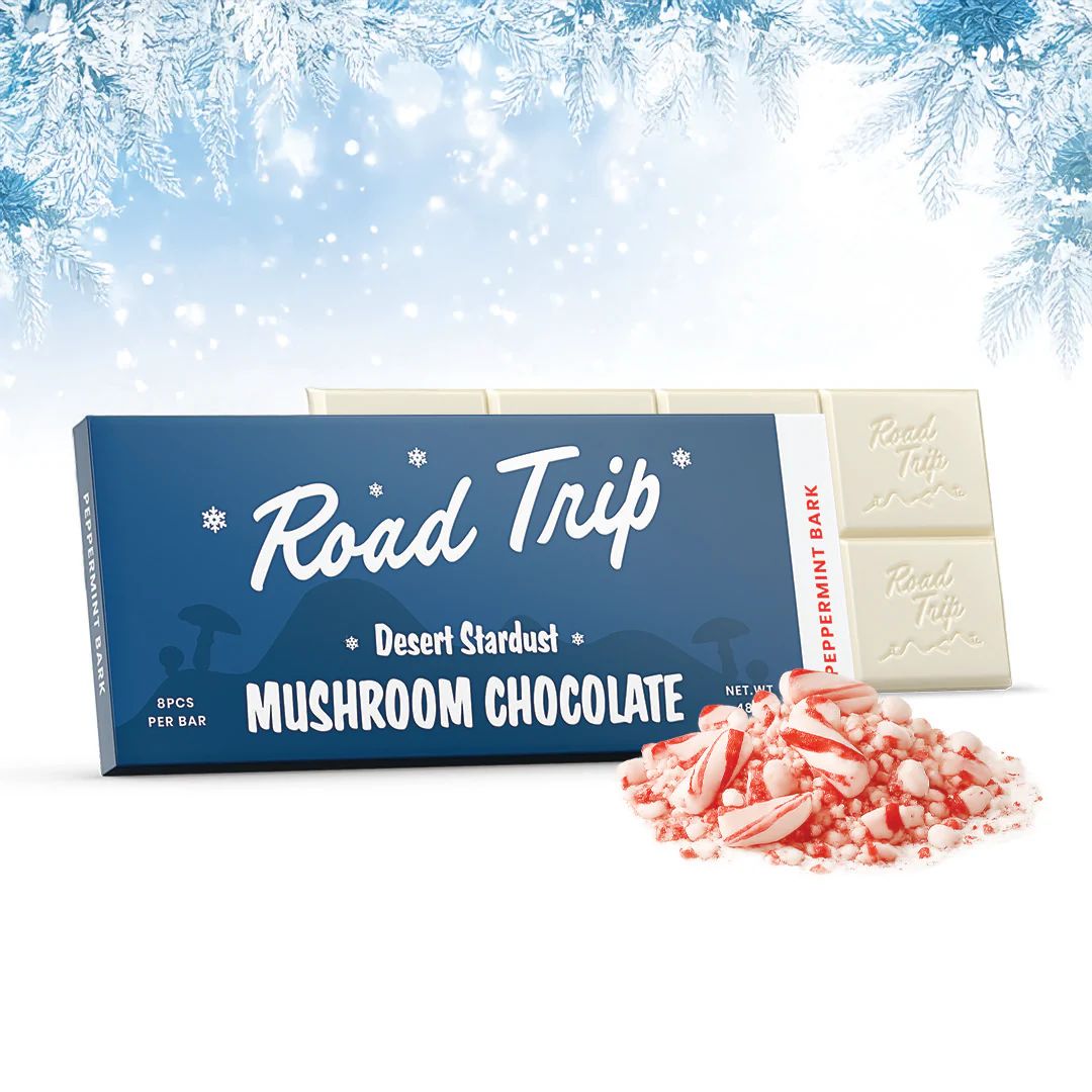 Road Trip Desert Stardust Magic Mushroom Chocolate Bar, Flavor: Peppermint Bark