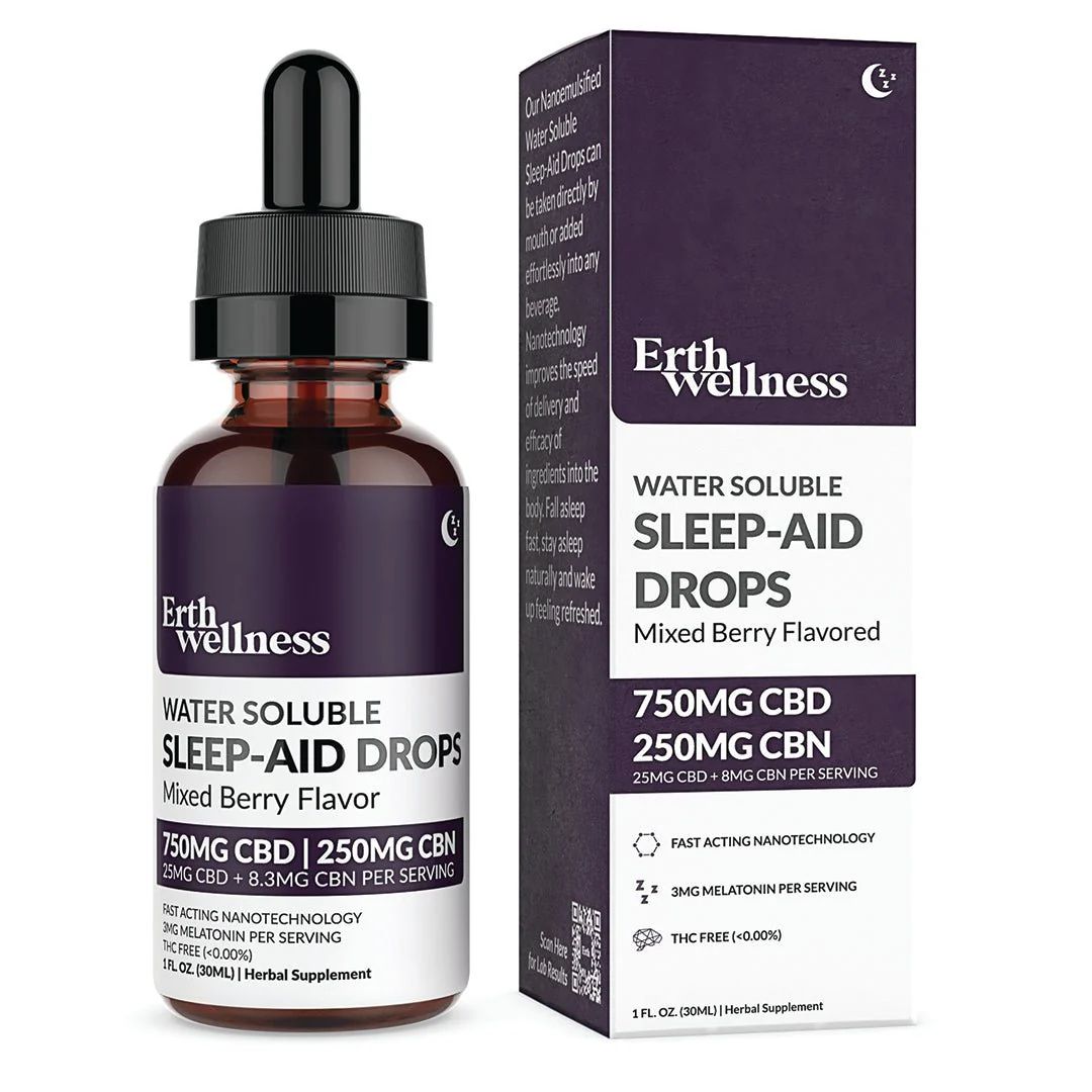Erth Wellness Water Soluble CBD + CBN Sleep Aid Drops - 750mg CBD + 250mg CBN