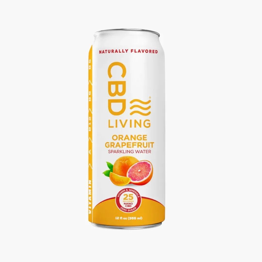 CBD Living Seltzers 25mg, Flavor: Orange Grapefruit