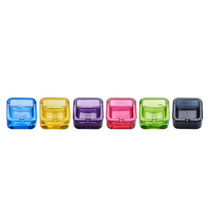 Colored Square Glass Ashtray