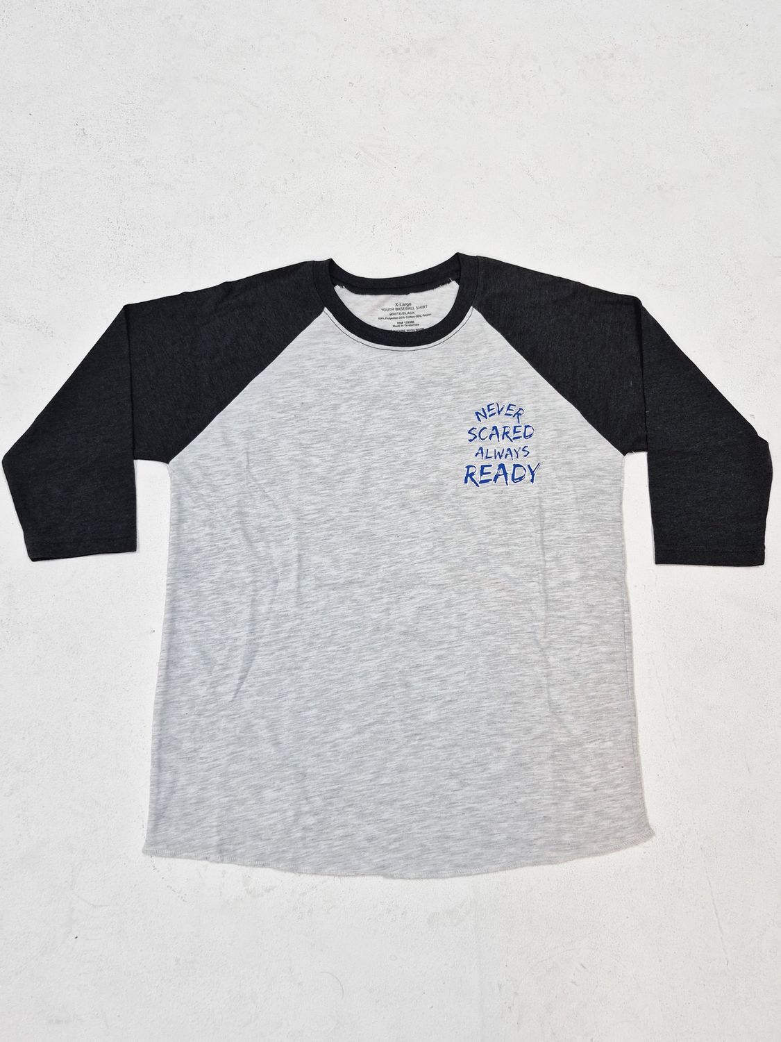 BASEBALL NEVER SCARED, Colour: BLACK, Size: X-LARGE