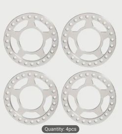1.9 Beadlock Ring, Aluminum, 5 star Shiny 4 pc.