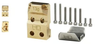 Brass differential cover set w/stainless steel axle skid plate for Axial SCX24 (USED)