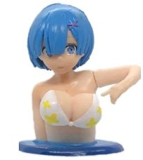 Boobie Shaker, blue hair, yellow bikini