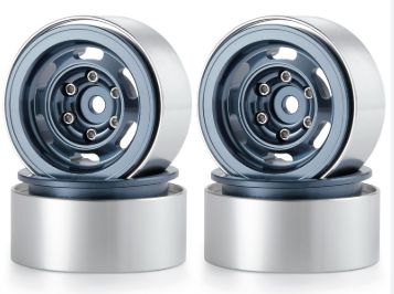 1.0 Beadlock Aluminum, Titanium, Blueish/Gray 4 pc.