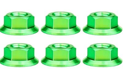 M5 Aluminum Hexagonal Wheel Nuts 5 pc., Green