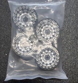 1.0 Wheels, Black and Silver, 4 pc.
