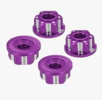 M4 Aluminum Hexagonal Wheel Nuts 4 pc., PURPLE