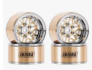 INJORA 1.0 Brass Aluminum Beadlock Wheels ModuWheel for TRX4M SCX24 1/18 1/24 RC Crawlers