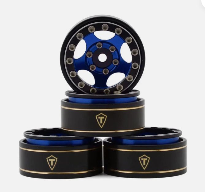 TREAL 1.0  for SCX24 w/ Brass Rings (4 pc.) (Blue/Black)
