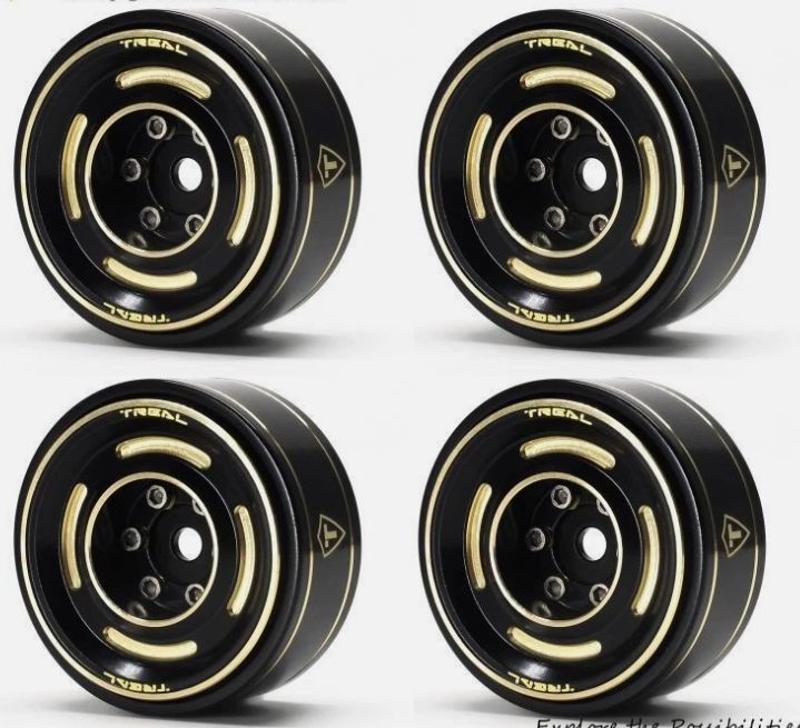 TREAL 1.0 Beadlock Wheels, Brass Crawler Wheel for SCX24 (4 pc.)