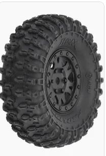 Proline 1/24 Hyrax Front/Rear 1.0&quot; Tires Mounted 7mm Black Impulse (4): SCX24