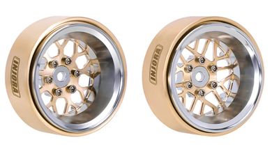 INJORA 1.3&quot; ModuWheel Brass &amp; Aluminum Beadlock Wheels for 1/18 1/24 RC Crawlers