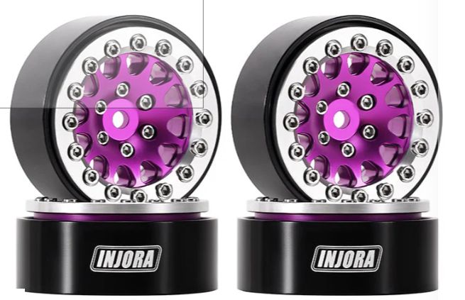 INJORA 1.3&quot; Aluminium Beadlock Wheels for 1/24 1/18 RC Crawler (W1311)