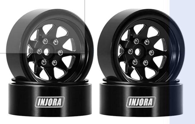 INJORA 1.3&quot; Stamped Steel Wheels -4.05mm Offset for 1/24 1/18 RC Crawlers (W1312)
