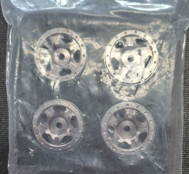 1.0 Aluminum Alloy RC Scale Beadlock Wheel Rims for 1/24 RC Axial  SCX24 All Models 4 pcs. (Titanium))
