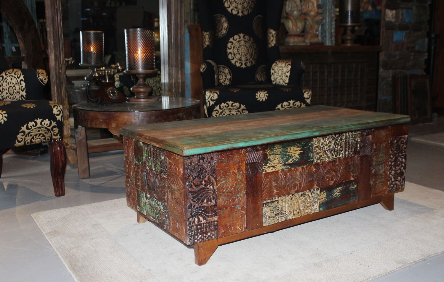 Skrzynia z drewna mango/tekowe